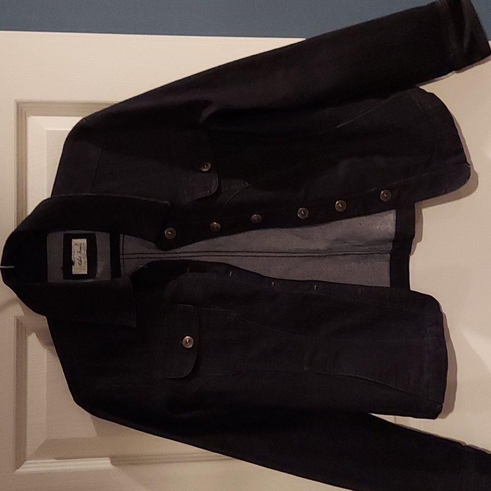 Kikit Jeans Long Sleeve Denim Black Jean Jacket Medium
